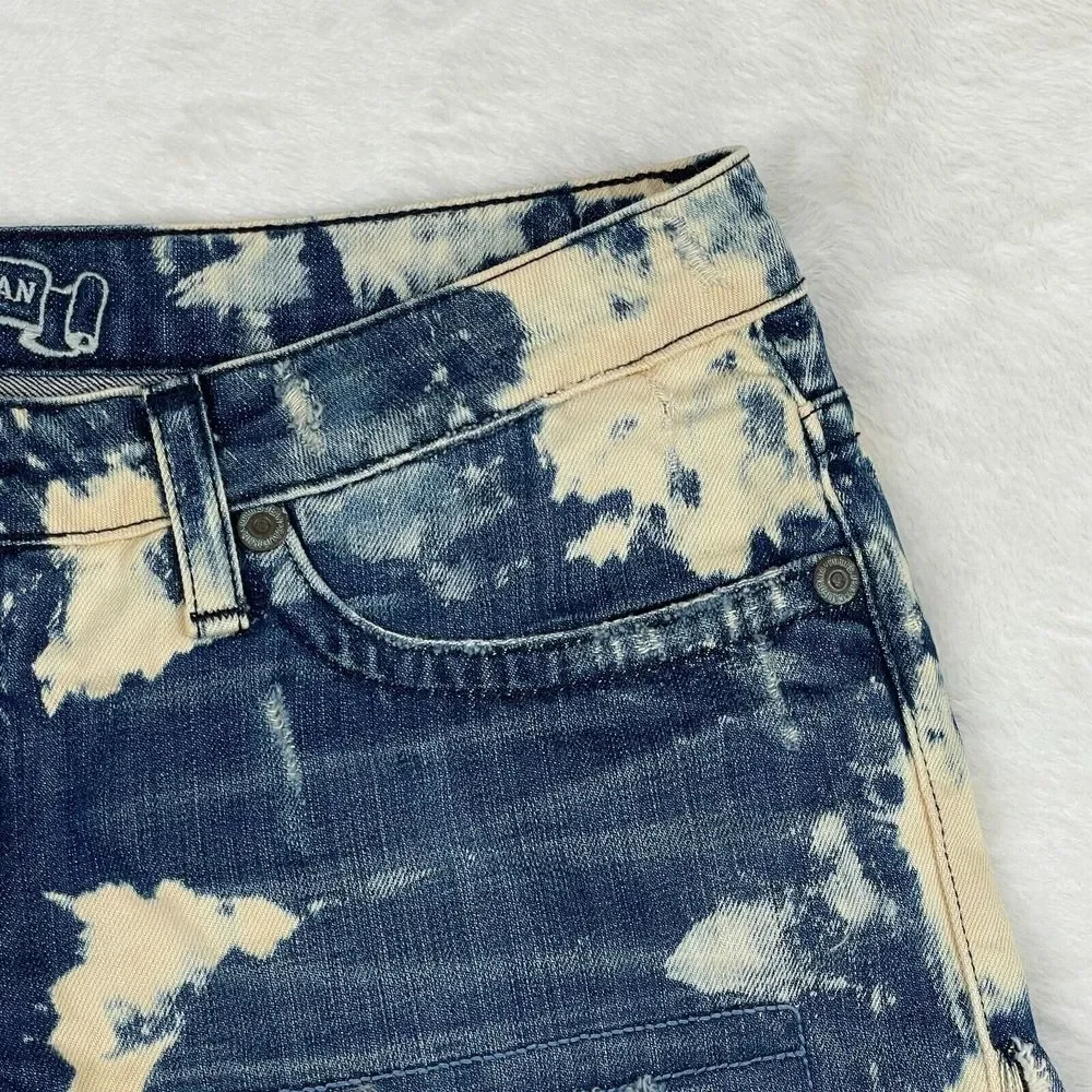 Robins Jean Shorts Womens Size 30 Blue Distressed Gypsy Jeweled Raw Hem Cut Off - Picture 3 of 15